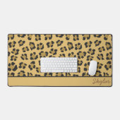 Leopard Cheetah Animal Print Aangepaste Cursieve N Bureaumat (Keyboard & Muis)