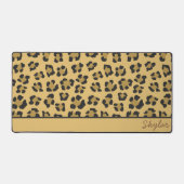 Leopard Cheetah Animal Print Aangepaste Cursieve N Bureaumat (Voorkant)