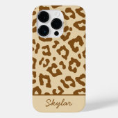 Leopard Cheetah Animal Print Aangepaste Cursieve N Case-Mate iPhone Case (Achterkant)