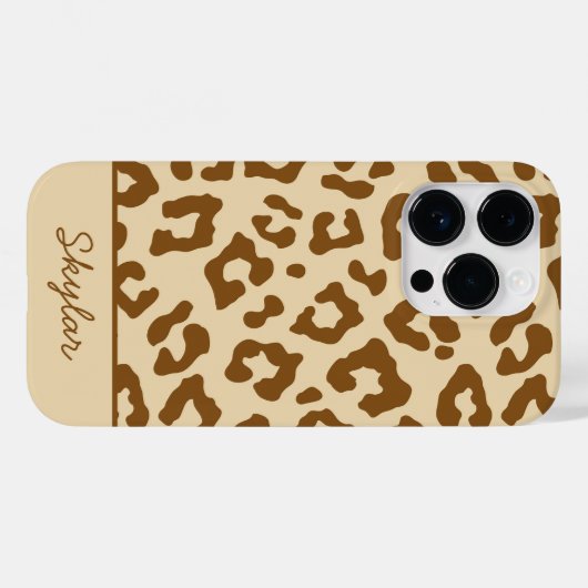 Leopard Cheetah Animal Print Aangepaste Cursieve N Case-Mate iPhone Case (Achterkant (horizontaal))