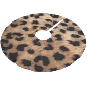Leopard Cheetah Animal Print Bruin Tan Modern Glam Kerstboom Rok (Gekanteld)