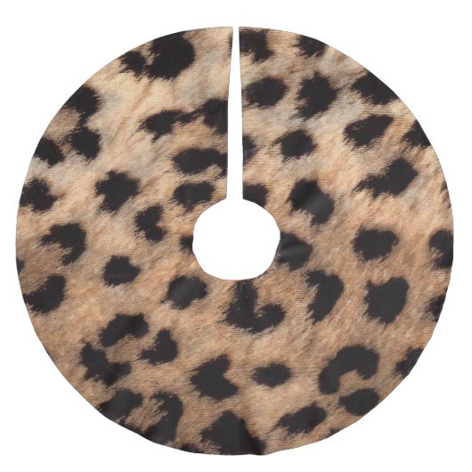 Leopard Cheetah Animal Print Bruin Tan Modern Glam Kerstboom Rok (Voorkant)