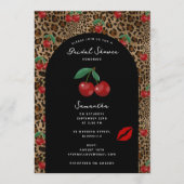 Leopard Cheetah Animal Print Cherry Bridal Shower Kaart (Voorkant)
