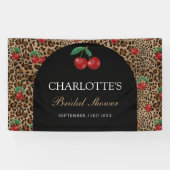 Leopard Cheetah Animal Print Cherry Bridal Shower Spandoek (Horizontaal)