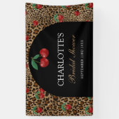 Leopard Cheetah Animal Print Cherry Bridal Shower Spandoek (Verticaal)