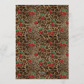 Leopard Cheetah Animal Print Cherry Girl Birthday Kaart (Achterkant)