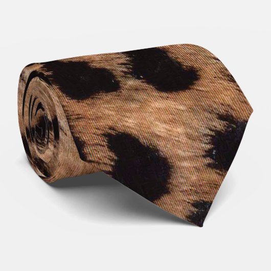 Leopard Cheetah Animal Print Girly Modern Trendy T Stropdas (Opgerold)