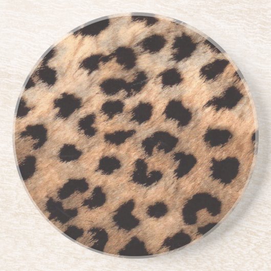Leopard Cheetah Animal Print Girly Modern Trendy Zandsteen Onderzetter (Voorkant)