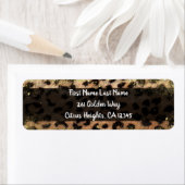 Leopard Cheetah Animal Print Gold Glitter Flecks Etiket (Insitu)