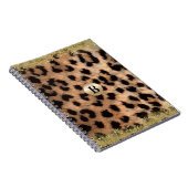 Leopard Cheetah Animal print Gold Glitter Modern Notitieboek (Rechterzijde)