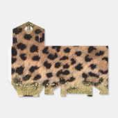 Leopard Cheetah Animal print Gold Glitter Monogram Bedankdoosjes (Uitgevouwen)
