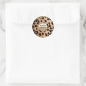 Leopard Cheetah Animal print Gold Glitter Monogram Ronde Sticker (Tas)
