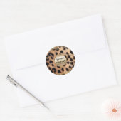 Leopard Cheetah Animal print Gold Glitter Monogram Ronde Sticker (Envelop)