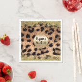 Leopard Cheetah Animal print Gold Glitter Monogram Servet (Insitu)