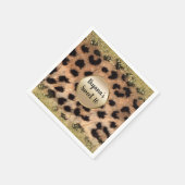 Leopard Cheetah Animal print Gold Glitter Monogram Servet (Hoek)