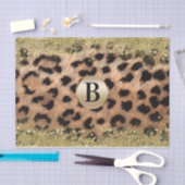 Leopard Cheetah Animal print Gold Glitter Monogram Tissuepapier (Craft)
