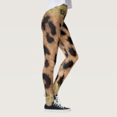 Leopard Cheetah Animal Print Gouden Glitter Trendy Leggings (Rechts)