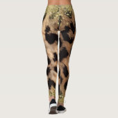 Leopard Cheetah Animal Print Gouden Glitter Trendy Leggings (Achterkant)