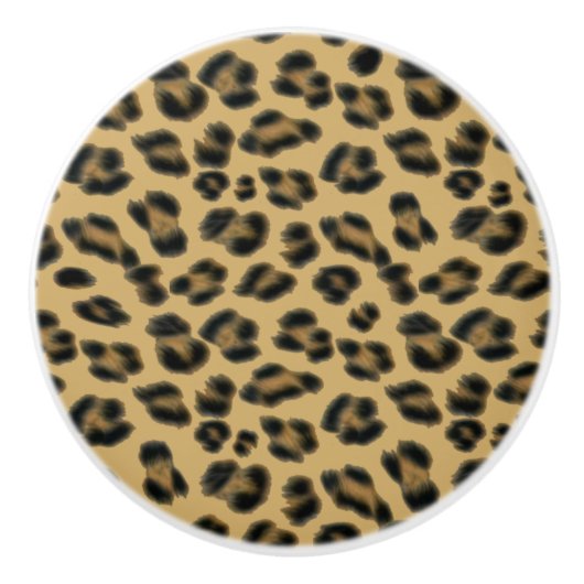Leopard Cheetah Animal Print Patroon Keramische Knop (Voorkant)