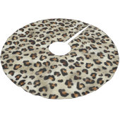 Leopard Cheetah Animal Print Pattern Beige Brown Kerstboom Rok (Gekanteld)