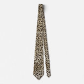 Leopard Cheetah Animal Print Pattern Beige Brown Stropdas (Voorkant)