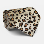 Leopard Cheetah Animal Print Pattern Beige Brown Stropdas (Opgerold)