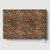 Leopard Cheetah Animal Print Red Cherry Pattern Gastenboek (Achterkant)