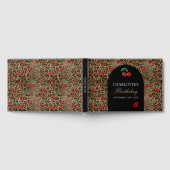 Leopard Cheetah Animal Print Red Cherry Pattern Gastenboek (Volledig)