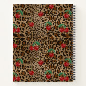 Leopard Cheetah Animal Print Red Cherry Pattern Notitieboek (Achterkant)