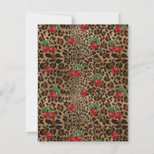 Leopard Cheetah Animal Print Red Cherry Pattern Notitiekaartje (Achterkant)