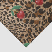 Leopard Cheetah Animal Print Red Cherry Pattern Tissuepapier (Detail)