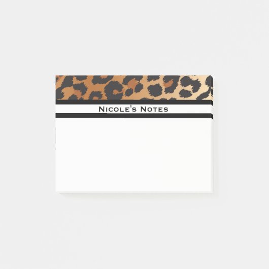 Leopard Cheetah Animal Print Trendy Gepersonalisee Post-it® Notes (Voorkant)