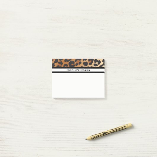 Leopard Cheetah Animal Print Trendy Gepersonalisee Post-it® Notes (Op bureau)