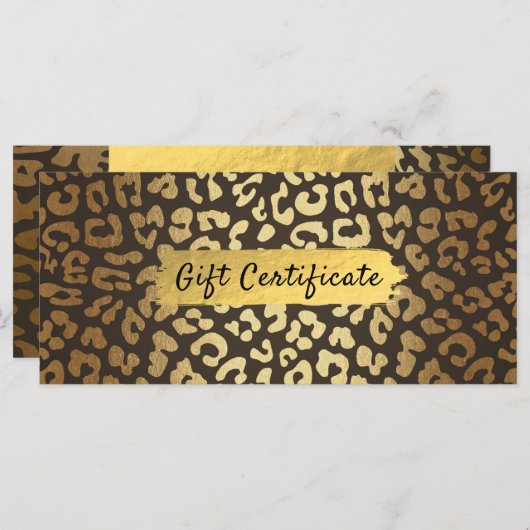 Leopard Cheetah Animal Skin Print Gift Certificate (Voorkant / Achterkant)