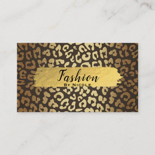 Leopard Cheetah Animal Skin Print Glam Modern Visitekaartje (Voorkant)