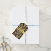 Leopard Cheetah Animal Skin Print Gouden Favor Cadeaulabel (Met Touw)