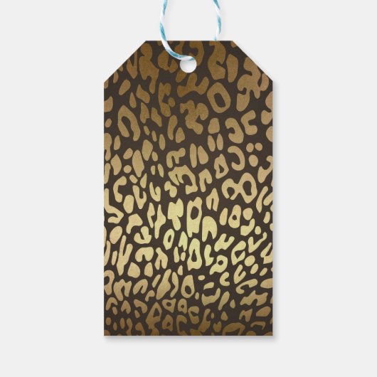 Leopard Cheetah Animal Skin Print Gouden Favor Cadeaulabel (Achterkant)