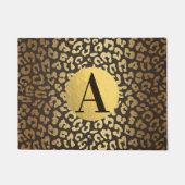 Leopard Cheetah Animal Skin Print Modern Glam Gold Deurmat (Voorkant)