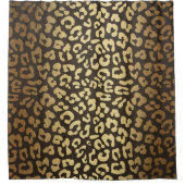 Leopard Cheetah Animal Skin Print Modern Glam Gold Douchegordijn (Voorkant)