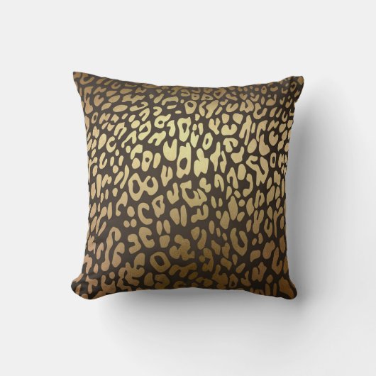 Leopard Cheetah Animal Skin Print Modern Glam Gold Kussen (Voorkant)
