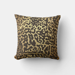 Leopard Cheetah Animal Skin Print Modern Glam Gold Kussen