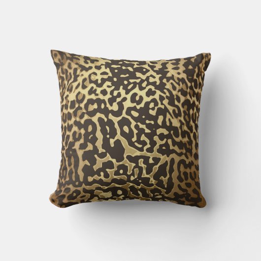 Leopard Cheetah Animal Skin Print Modern Glam Gold Kussen (Voorkant)