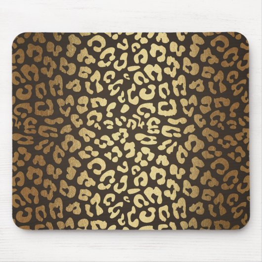 Leopard Cheetah Animal Skin Print Modern Glam Gold Muismat (Voorkant)