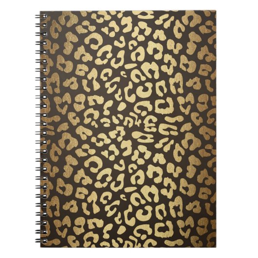 Leopard Cheetah Animal Skin Print Modern Glam Gold Notitieboek (Voorkant)