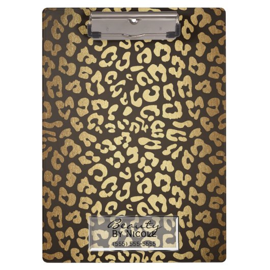 Leopard Cheetah Animal Skin Print Modern Glam Klembord (Voorkant)