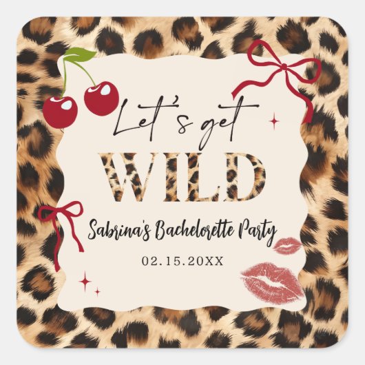Leopard Cheetah Bachelorette Party Sticker (Voorkant)
