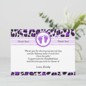 Leopard Cheetah Bedankt voor je kaart Paars (Staand voorkant)