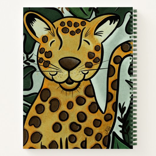 Leopard Cheetah Big Oerwoud Cat Art van Jess Notitieboek (Achterkant)