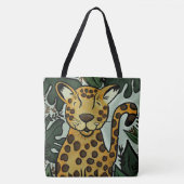 Leopard Cheetah Big Oerwoud Cat Art van Jess Tote Bag (Voorkant)