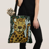 Leopard Cheetah Big Oerwoud Cat Art van Jess Tote Bag (Dichtbij)